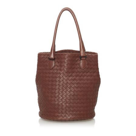 Bottega Veneta Vintage Pre-owned Intrecciato Leather Tote Taske Brun, Dame Vintage Tasker, Størrelse: ONE Size
