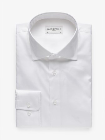 John Henric Men's Weiß Hemd Slim Fit Size 45