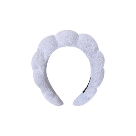 IC Flanell Hodebånd Fluffy Hår Hoop Makeup Bubble Terry Klut Spa Hvit