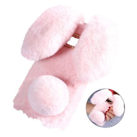 Fluffy Rabbit Samsung Galaxy S10 cover - Pink Pink