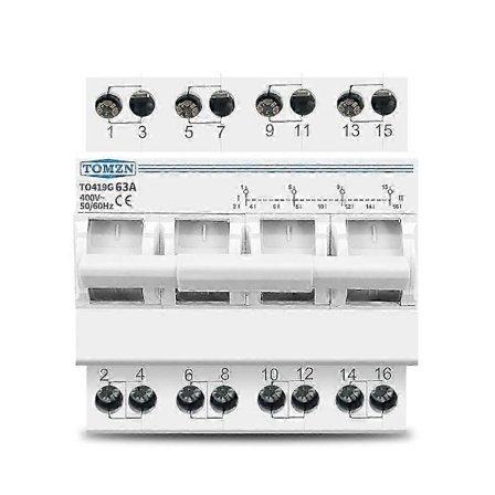 4P 63A 3-fas Manuell Omkopplare för Dubbel Strömförsörjning Isoleringsbrytare Interlock Strömbrytare