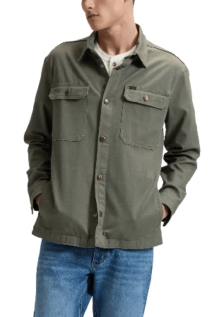 Lee 2 Pocket Overshirt Skjortor Herr Grön XL