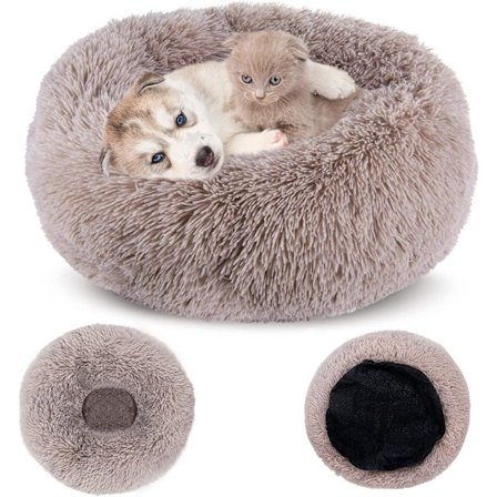 Donut seng for hund Ø40cm, rund hund seng myk, rund katteseng i myk og plysj