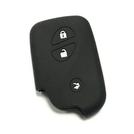 Svart silikonfodral för bilnyckel med 3 knappar till Lexus, svart, one size