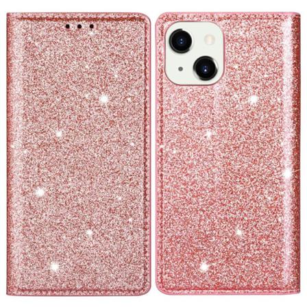 Glitter Plånboksfodral Iphone 13 Mini Roséguld