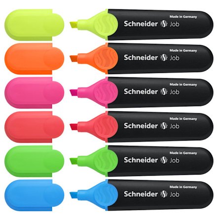 6 Schneider JOB-markeringspennor 150 starkt färgade markeringspennor