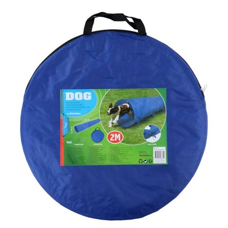 Sammenklappelig agilitytunnel til hunde - 2 meter lang og 48 cm i diameter