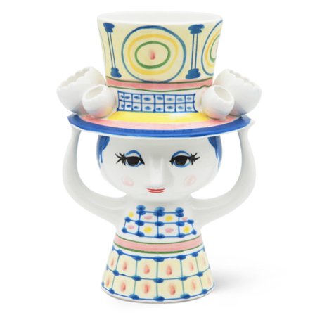 Bjørn wiinblad Lady with hat vase 20,5 cm, blå | Inredning > Vaser & Krukor > Vas | Bagaren och Kocken