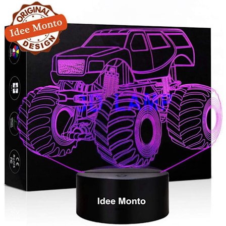 Bedtime Night Light LED-lampor 3D Lighting Light Guide Monste