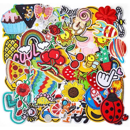 60 stk strygemærker - Tøjstrygemærker til børn og voksne