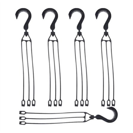 5 stk. plast hengende kjeder for plantekasser, 360° roterbare hengende kurv kroker Planter Holder Blomsterpotte (Svart)