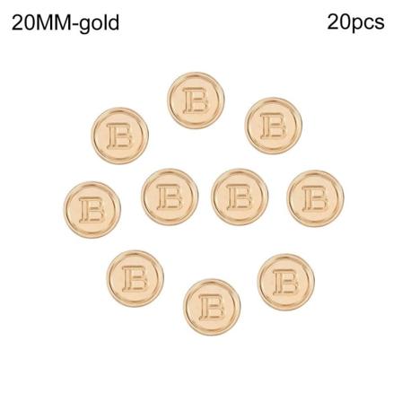 20 stk Metall Bokstav B-knapper Skjorteknapper GULL 20MM20STK 20STK gold 20MM20pcs-20pcs