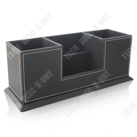 Pennställ - TECH DISCOUNT - Förvaringslåda - PU-läder - Svart - 29.5x10.5x11 cm