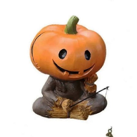 Græskar Fisker Figur, Et Særligt Touch af Halloween Sjov, Resin Fiskende Græskar