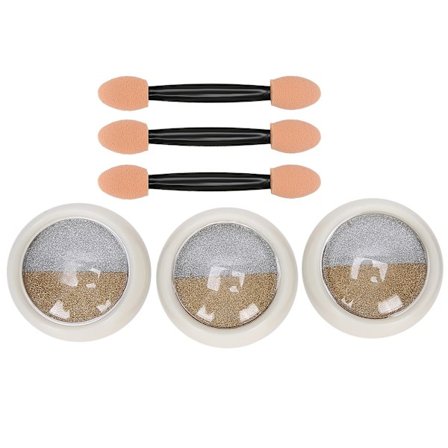 3 st spegel nagelpulver dubbla färg nagelkonst glitter pigmentpulver manikyrverktyg #02 (laser)