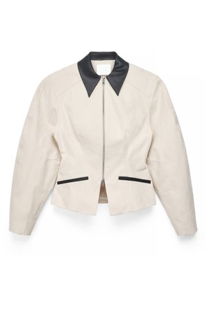 Naomi Anwer x NA-KD Denimjacka med kontrastdetaljer - Jeansjackor - Naturvit - EU 44