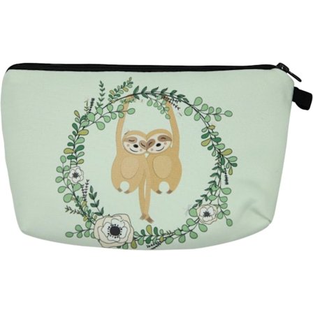 Liten sminkepung for veske Mini kosmetikkpung for kvinner Jenter Pung Reise Toilettveske Søt mønster Blyantveske med søt dovendyr trykt