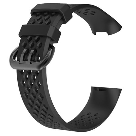 Hollow Silicone Bracelet Fitbit Charge 4/3 (L) Black