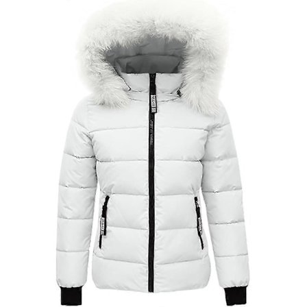 AMhomely Varm Vinterjakke med Hette for Kvinner, Vattert Tykk Pufferjakke, Vinter Bomullsjakke Med