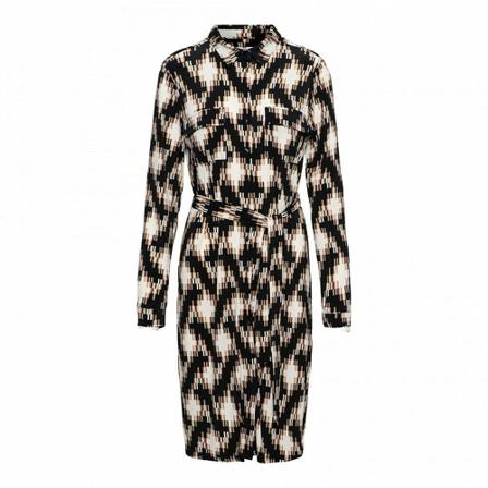 &Co Woman Lotte Graphic Dress , Zwart , Dames , Maat: S Casual jurken