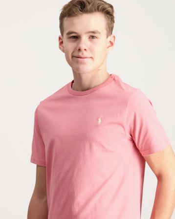 Polo Ralph Lauren Cotton Jersey Crewneck Tee Rosa T-skjorter Gutt - Kids Brand Store