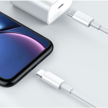 iPhone 13 12 lightning USB C-kabel understøtter hurtig opladning hvid
