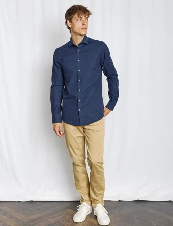 Bruun & Stengade Bs Fernando Modern Fit Shirt - Navy - 38