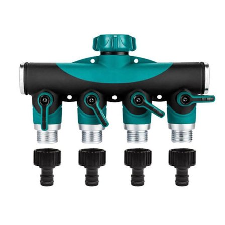 Puutarhaletkun liitin 4-tie haaroitin, säädettävä veden virtaus ja lukittava