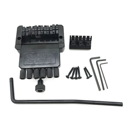 Svart elektrisk gitarr Tremolo Bridge med Bar 6 Strings Sadel Headless Guitar Bridge Tillbehör Lätt att installera