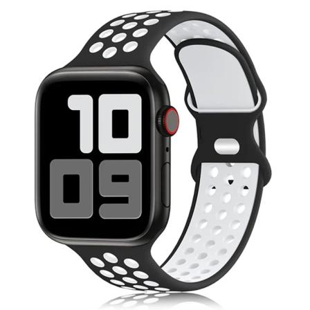 Rem för Apple Watch Band 49mm 44mm 45mm 42mm 41mm 38mm 40mm correa Silikon sportarmband iwatch 8 SE 7 6 5 Ultra 49mm Black White 38 40 41mm