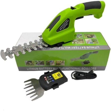 Elektrisk hækketrimmer med dobbeltfunktion, genopladelig beskærings- og græstrimmer, enhånds hækketrimmer