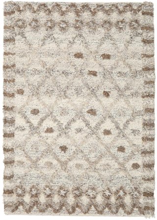 Tapis De Laine Bordure Décorative Heidi Marron Clair