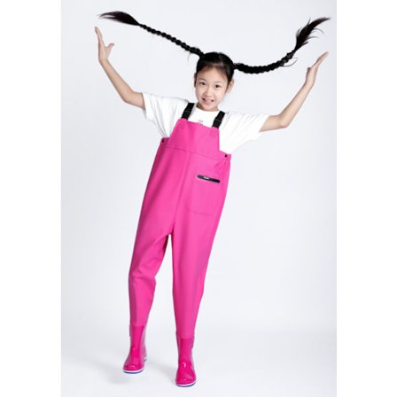 Lasten kahluuhousut PVC-nahkahousut yksiosainen kokovartalokalastusasu merikalastukseen vedenpitävät vaatteet lasten vesikahluuhousut Pinkki 26/27