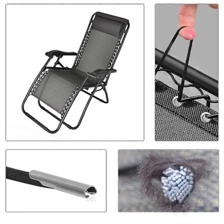 4x Elastiska Snören Rep för Solstol Fåtölj Vilstolar Nollgravitation Trädgård Ky