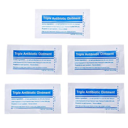 5 Förpackningar 0.9g/förpackning Trippel Antibiotisk Salva Gel För Brännskador Första Hjälpen Kit