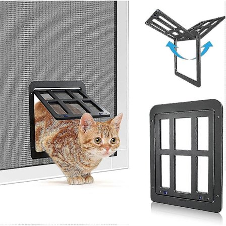 Kissaluukku Hyttysverkko Automaattinen Sulkeminen, Koiranluukku Magneeteilla Lukittava, Koiranluukku Hyttysverkko Parvekeovi Kissaluukulla 