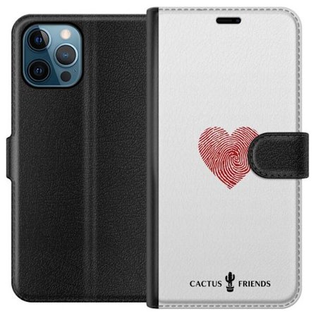 Kompatibelt Lommeboketui til Apple Apple iPhone 12 Pro Max Cactus and Friends - Fingerprint Love