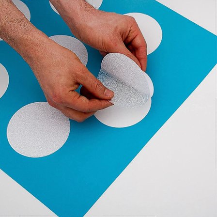 12x Stora Halkskyddsdekaler med självhäftande mall för bad och dusch. Halkfria och transparenta dekaler 10 cm