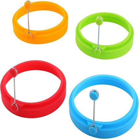 Silikon Egg Ring, Non-stick Egg Cooking Ring, Egg Cooking Ring, Rund Silikon Omelettform, Kjøkkenredskaper for Omelett og Pannekaker (4 stk)-FA-