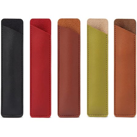 5 stk. PU læder penalhus sæt simpelt vintage håndlavet penci