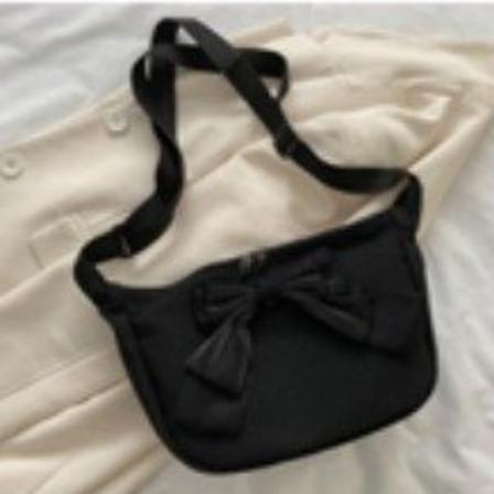 Enkel bärbar rosettväska, enkelt och casual mode Black