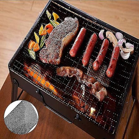 3 stk Grillmatter for BBQ, Ikke-klebende Mesh-matter, Gjenbrukbare, Enkle å Rengjøre