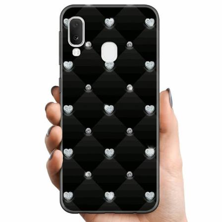 Samsung Galaxy A20e Tpu Mobilskal Bling Heart