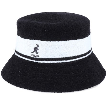 Kangol - Noir bucket Chapeau - Bermuda Stripe Black Bucket @ Hatstore