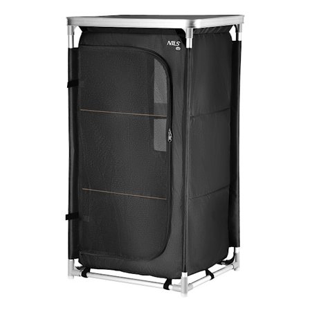 Camping skabsbord med opbevaringshylder