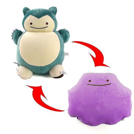 Snorlax Plussjeleketøy med to stiler, mykt stoffdyr, Ditto Vendbar Figur Pute, Gave til Barn