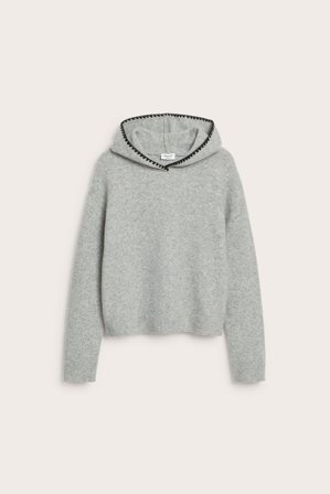 Kappahl | Bluza z kapturem, z dzianiny | Jasnoszary