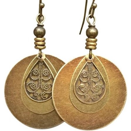 Bohemske Ørepynt - Messing Hengeløkker - Boho Smykker - Bohem