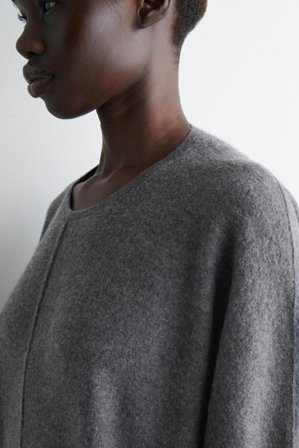 COS Femme Robe Courte Sculptée En Maille De Mérinos in Gris