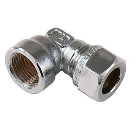 Vatette FG036043420 Vinkelkoppling 90°, förkromad, inv gänga, 12 mm x G10, Installation